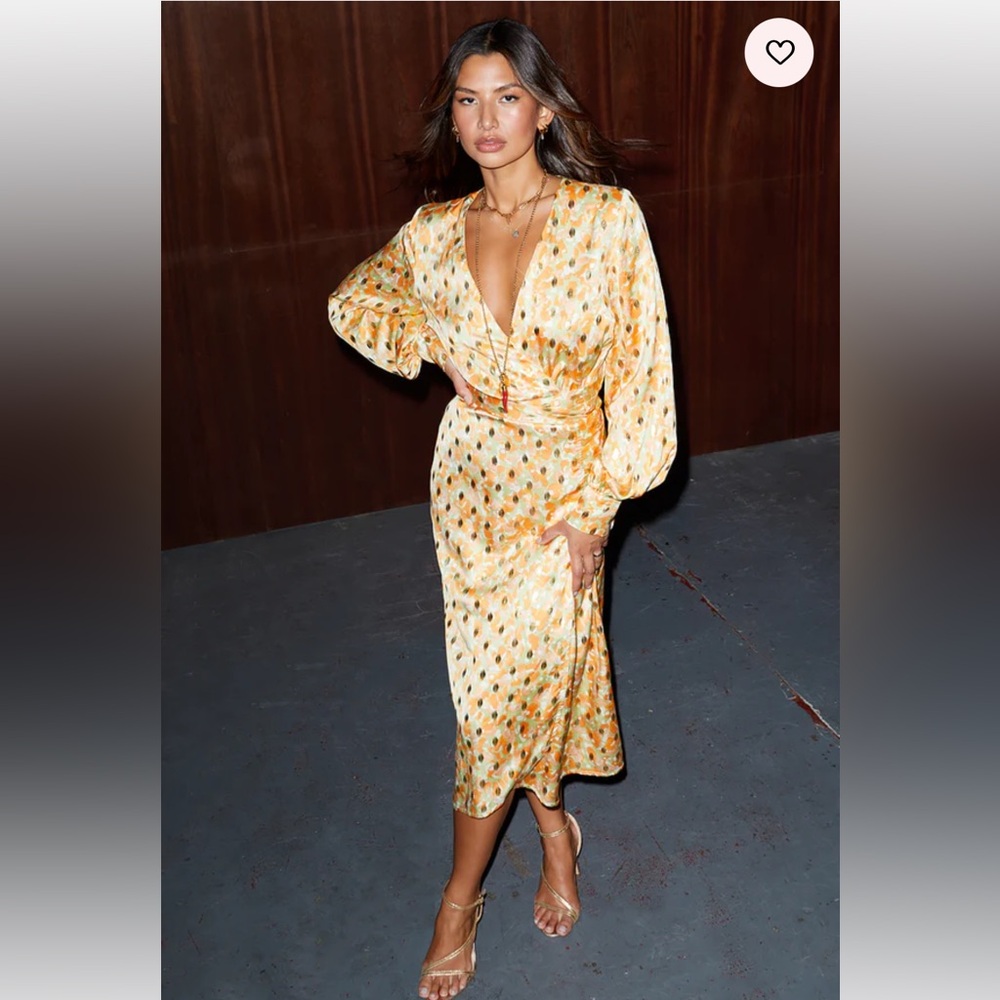 NWT Gold Fleck Vienna Wrap Dress